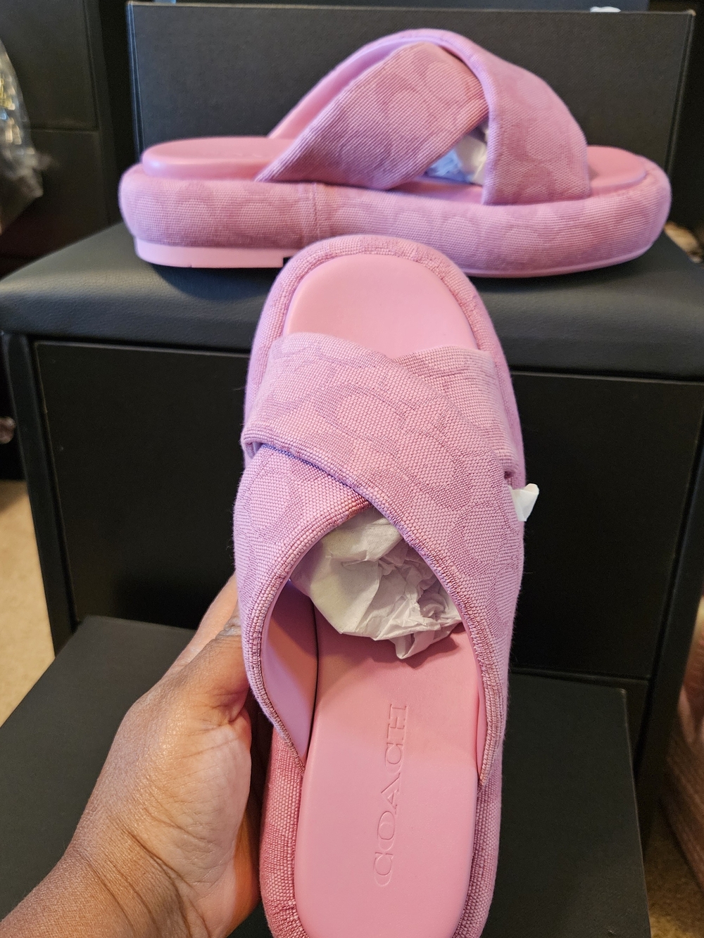 Coach Penelope Signature C Sandal Pink - Picture 2 of 13